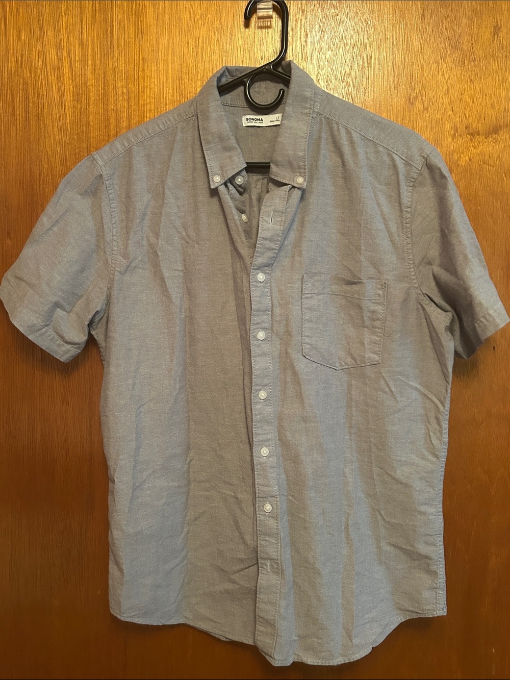 Sonoma Light Blue Short-Sleeve Button-Down Shirt
